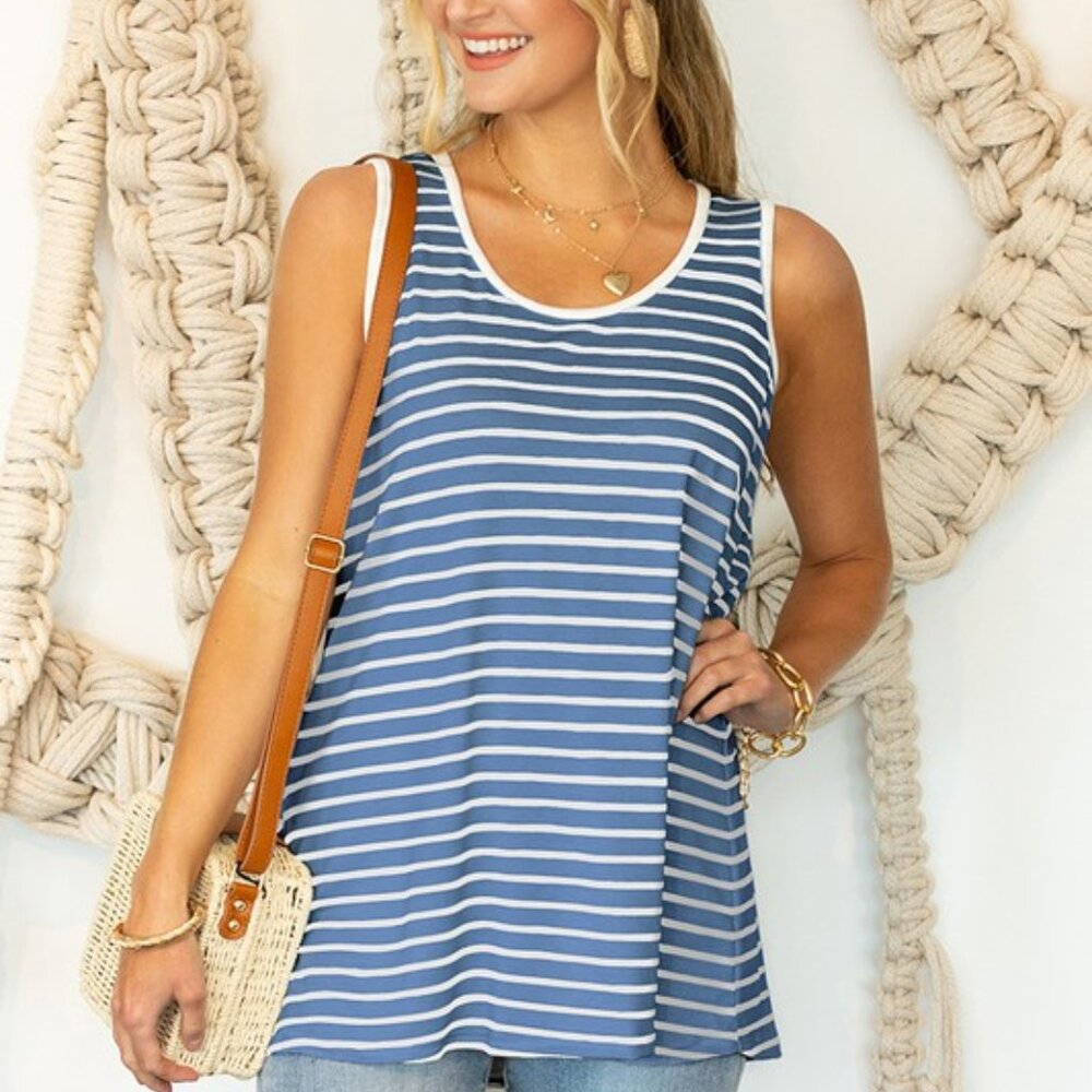 Loose Fit Denim Tank Top